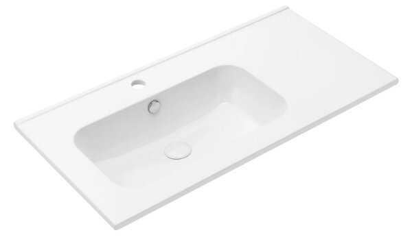 UPTrend Obdĺžnikové keramické umývadlo do nábytku/zápustné do dosky VENTA 90L UP410-900L, biela lesk