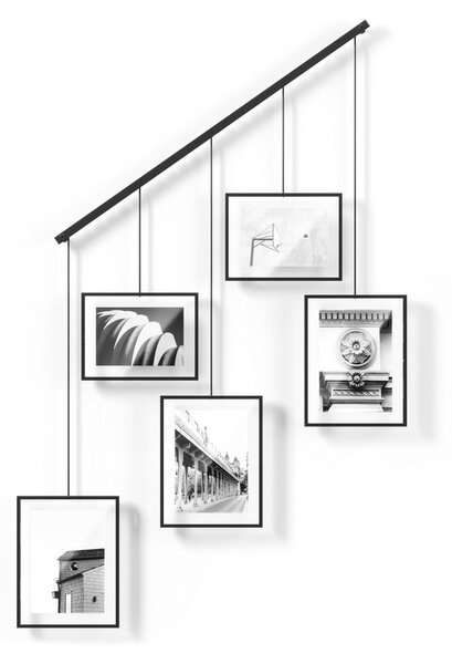 Čierne kovové rámčeky na stenu v súprave 5 ks 66x69 cm Exhibit – Umbra