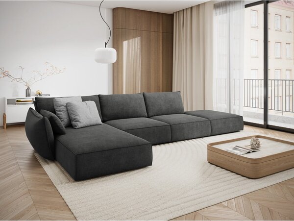 Sivá rohová pohovka (ľavý roh) Vanda - Mazzini Sofas