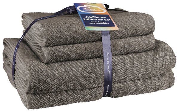 SADA UTERÁKOV NA RUKY, 50x100/70x140 cm, antracitová Kleine Wolke - Kúpeľňový textil