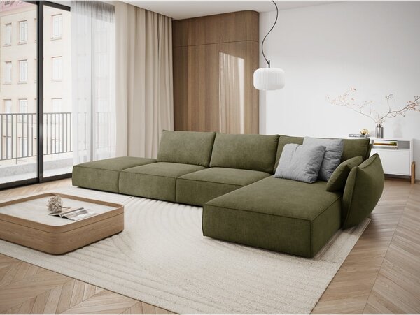 Zelená rohová pohovka (pravý roh) Vanda - Mazzini Sofas