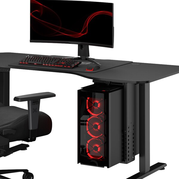 Držiak na PC pod stôl, závesný, pre herný setup, čierny: Diablo PC Holder