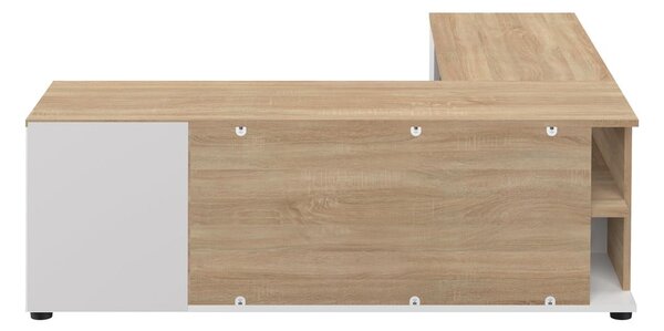 TV stolík v dekore duba v bielo-prírodnej farbe 130x46 cm Angle – TemaHome