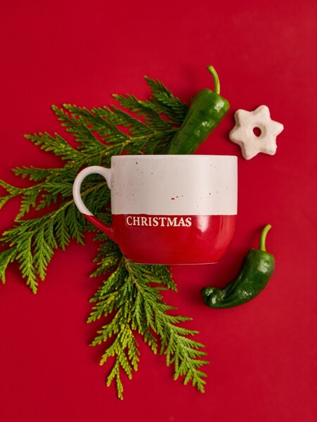 Sinsay - Vianočný hrnček s nápisom „Merry Christmas“ - pastelová ružová