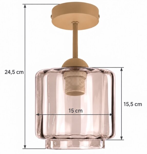BRILAGI - LED Prisadený luster R GLASS 1xE27/60W/230V pr. 15cm béžová/dymová béžová