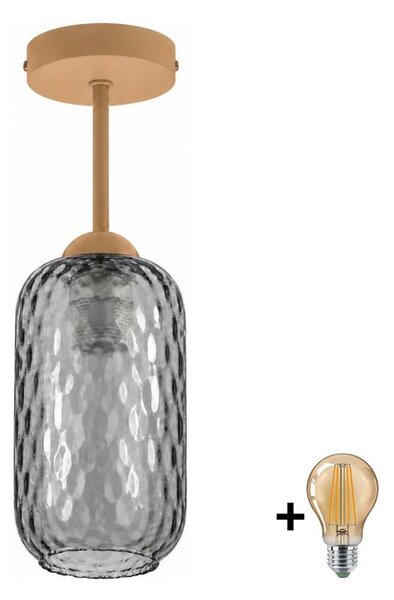 BRILAGI - LED Prisadený luster R GLASS 1xE27/60W/230V priemer 14 cm béžová/dymová sivá
