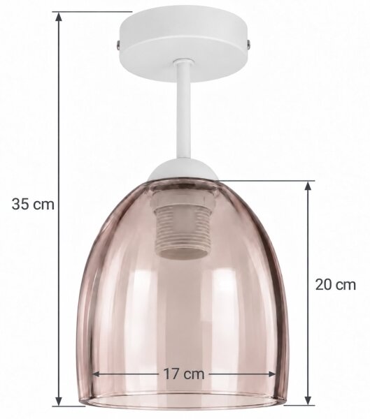 BRILAGI - LED Prisadený luster R GLASS 1xE27/60W/230V pr. 17cm biela/dymovo-béžová