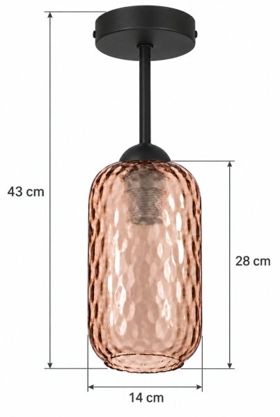 BRILAGI - LED Prisadený luster R GLASS 1xE27/60W/230V priemer 14 cm čierna/dymová hnedá