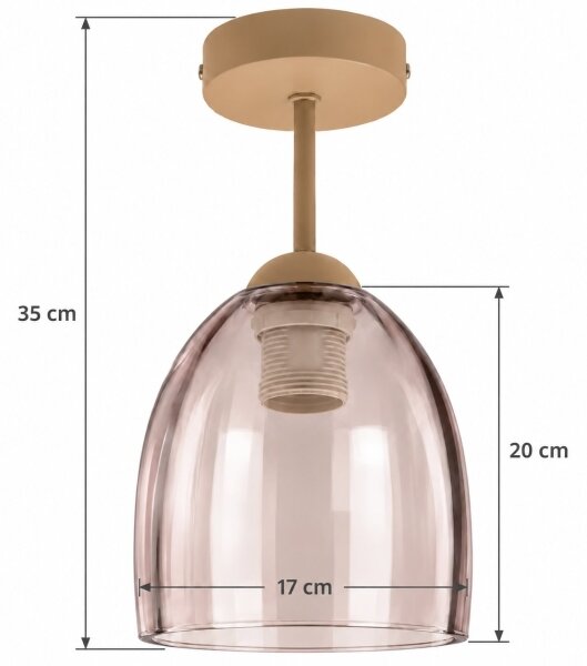 BRILAGI - LED Prisadený luster R GLASS 1xE27/60W/230V pr. 17cm béžová/dymová béžová