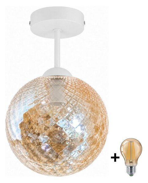 BRILAGI - LED Prisadený luster R GLASS 1xE27/60W/230V pr. 17cm biela/dymová béžová