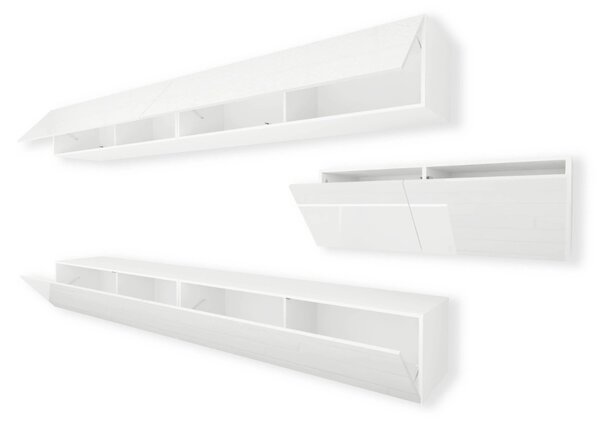 OBÝVACIA STENA ELEGANTE V BIELY LESK LED