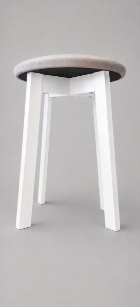 Taburet KUBE priemer 36 cm biela/krémová