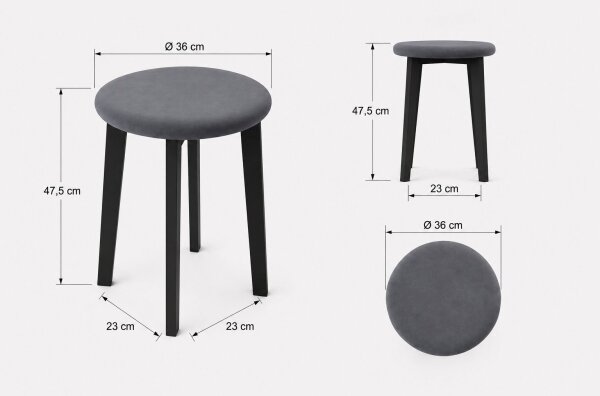 Taburet KUBE pr. 36 cm biela/šedá