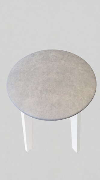 Taburet KUBE priemer 36 cm biela/krémová