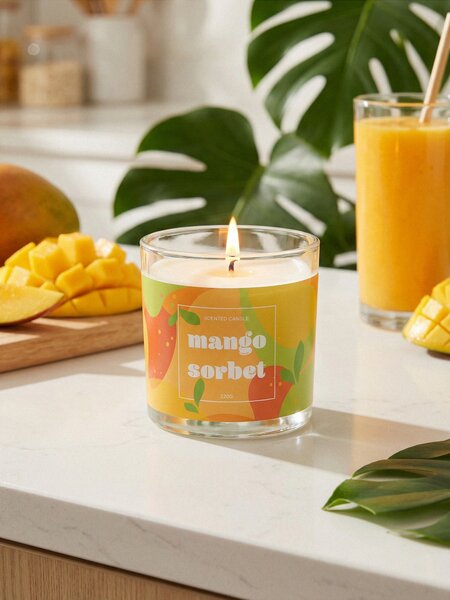 Sinsay - Voňavá sviečka Mango sorbet - svetlooranžová