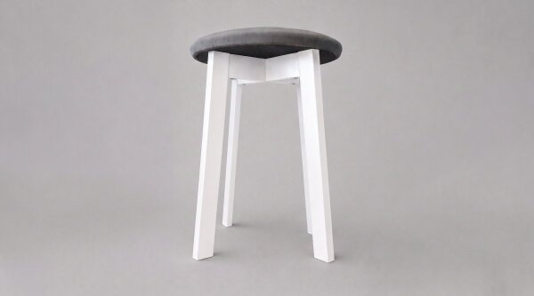 Taburet KUBE pr. 36 cm biela/šedá