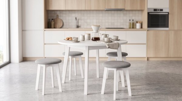 Taburet KUBE pr. 36 cm biela/šedá