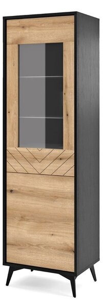 VITRÍNA PHILIPPE ČIERNA / DUB EVOKE 54 cm