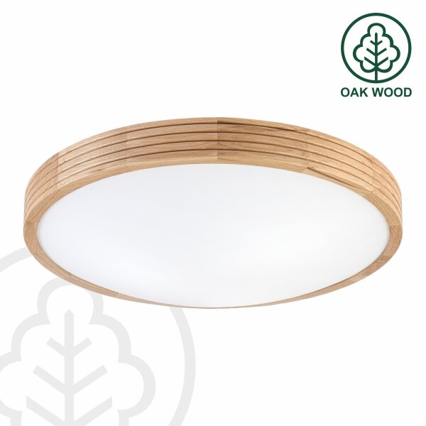 Brilagi - LED stropné svietidlo CARVALHO MODERN SLIM 3xE27/60W/230V, priemer 47,5 cm, dub