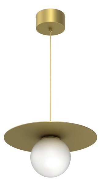 Závesný luster FLAT na lanku 1xE27/15W/230V, zlatý