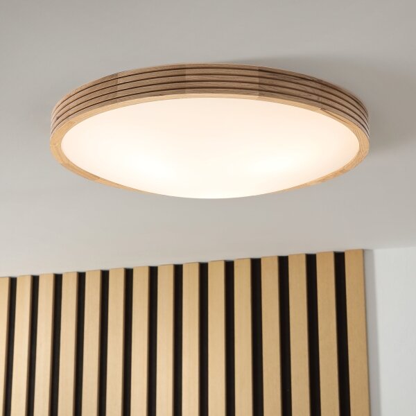 Brilagi - LED stropné svietidlo CARVALHO MODERN SLIM 3xE27/60W/230V, priemer 47,5 cm, dub