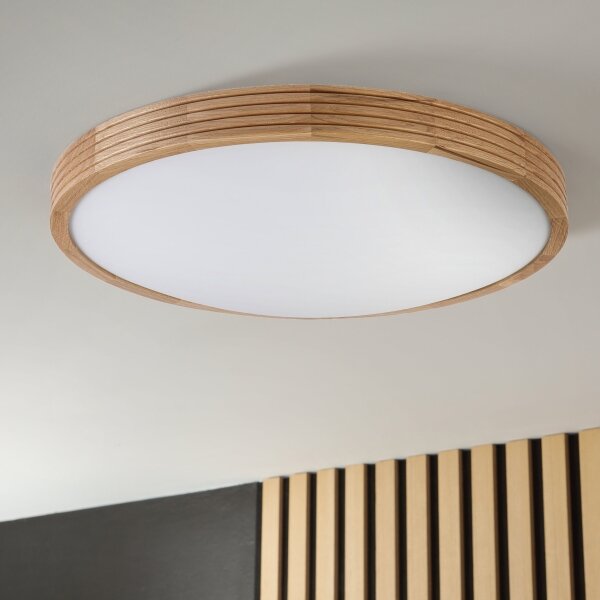 Brilagi - LED stropné svietidlo CARVALHO MODERN SLIM 3xE27/60W/230V, priemer 47,5 cm, dub