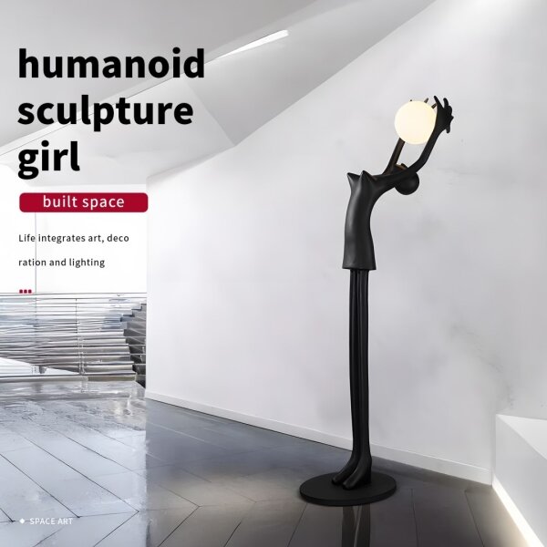 Immax 08812XL - Stojacia lampa SILUETTE 1xE27/25W/230V 210 cm Human Girl