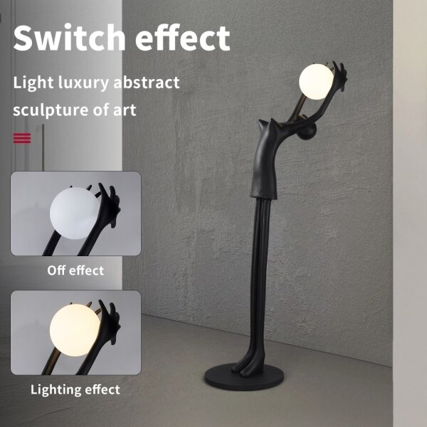 Immax 08812XL - Stojacia lampa SILUETTE 1xE27/25W/230V 210 cm Human Girl