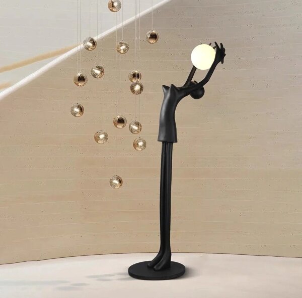 Immax 08812XL - Stojacia lampa SILUETTE 1xE27/25W/230V 210 cm Human Girl