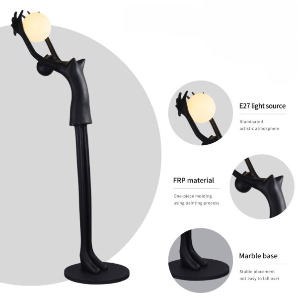Immax 08812XL - Stojacia lampa SILUETTE 1xE27/25W/230V 210 cm Human Girl