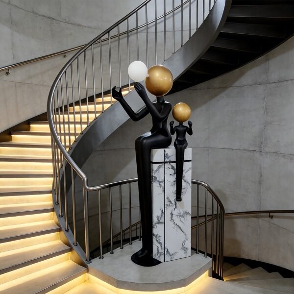 Immax 08802XL - Stojacia lampa SILUETTE 1xE27/40W/230V 160 cm Aura