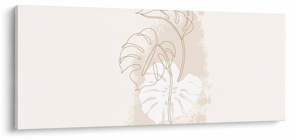 Obraz - Line art monstera N⁰1 (120x50 cm)