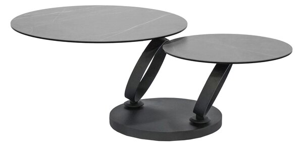 KONFERENČNÝ STOLÍK, sivá, čierna, kov, sklo, keramika, 80-133,5/80/43 cm Dieter Knoll - Stolíky do obývačky