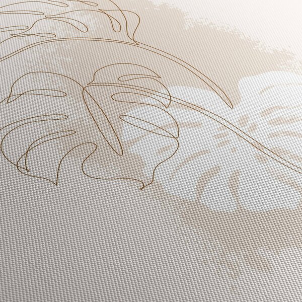 Obraz - Line art monstera N⁰1 (90x60 cm)