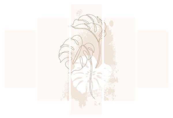 Obraz - Line art monstera N⁰1 (150x105 cm)