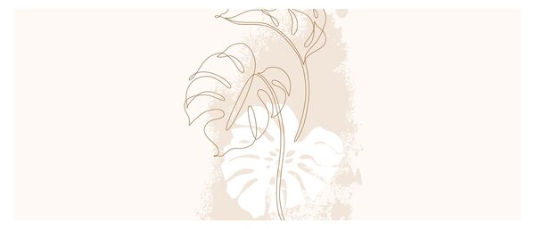 Obraz - Line art monstera N⁰1 (120x50 cm)