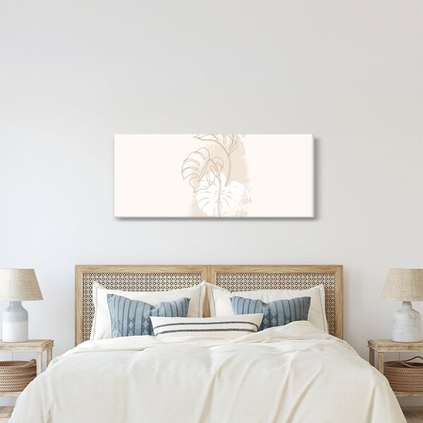 Obraz - Line art monstera N⁰1 (120x50 cm)
