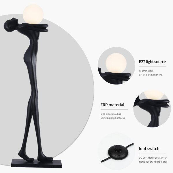 Immax 08811XL - Stojacia lampa SILUETTE 1xE27/25W/230V 175 cm, ženská silueta