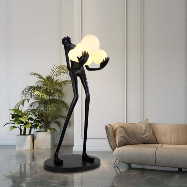 Immax 08808XL - Stojacia lampa SILUETTE 6xE27/25W/230V 180 cm Human Ball
