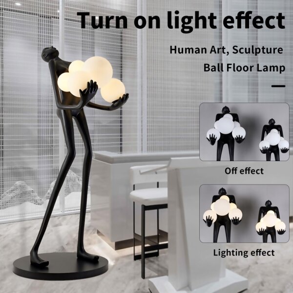 Immax 08808XL - Stojacia lampa SILUETTE 6xE27/25W/230V 180 cm Human Ball