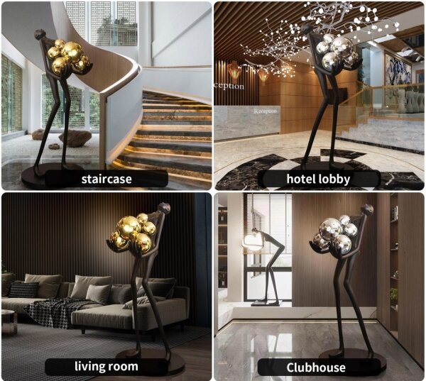 Immax 08808XL - Stojacia lampa SILUETTE 6xE27/25W/230V 180 cm Human Ball