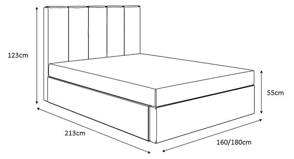 MANŽELSKÁ POSTEĽ ROSALIA 160x200 S ROŠTOM / MATRACOM + TOPPER