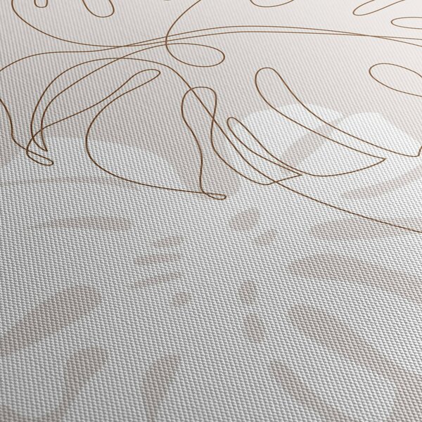 Obraz - Line art monstera N⁰2 (90x60 cm)