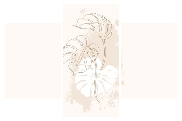 Obraz - Line art monstera N⁰1 (90x60 cm)