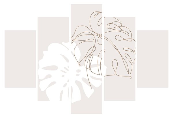Obraz - Line art monstera N⁰2 (150x105 cm)