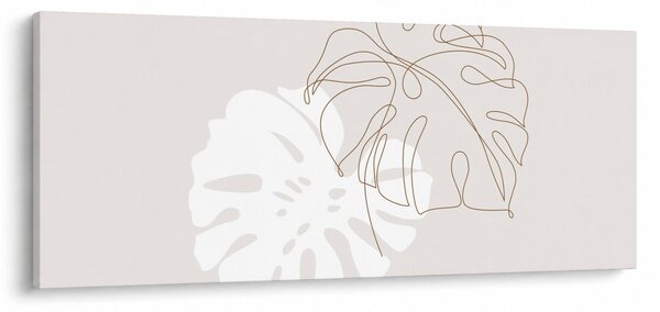 Obraz - Line art monstera N⁰2 (120x50 cm)