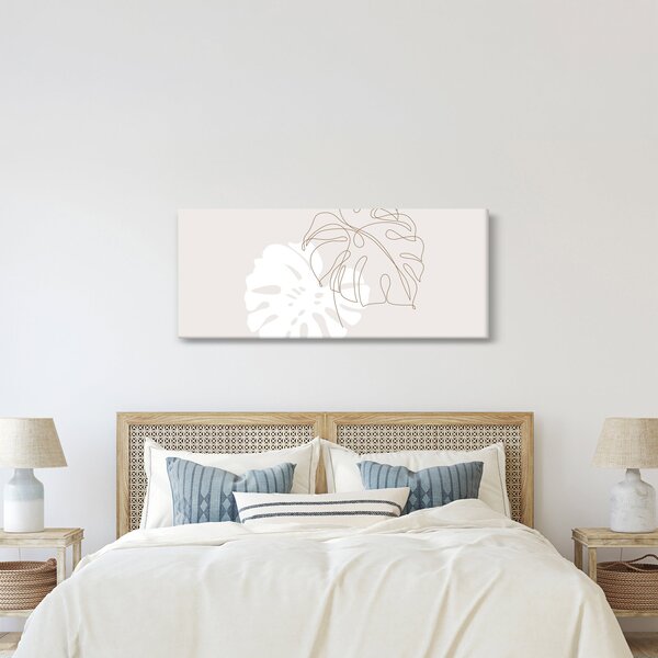 Obraz - Line art monstera N⁰2 (120x50 cm)