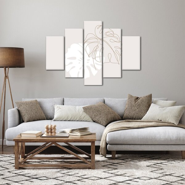 Obraz - Line art monstera N⁰2 (150x105 cm)