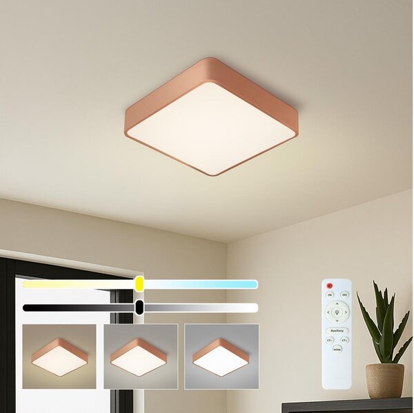 BRILAGI - LED stmievateľné stropné svietidlo POOL SQUARE LED/36W/230V 40x40 cm medená + s diaľkovým ovládaním