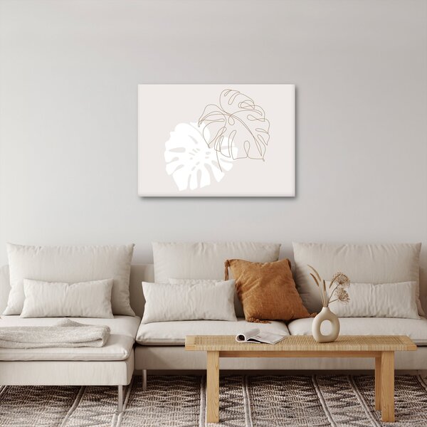 Obraz - Line art monstera N⁰2 (70x50 cm)